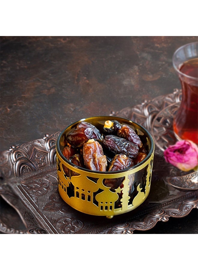 برطمانات الحلوى الذهبية بأغطية زجاجية، صناديق تخزين الحلوى المزخرفة، حاويات منزلية مدمجة للمكسرات والوجبات الخفيفة، ديكور المنزل، مناسبة للهدايا والمناسبات والديكور المنزلي - Image 5